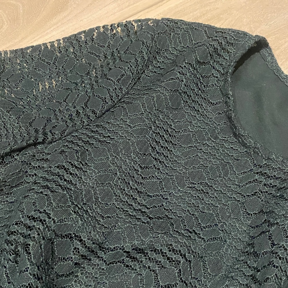 BCBGMaxAzria Dark Green Lace Blouse - Picture 3 of 3